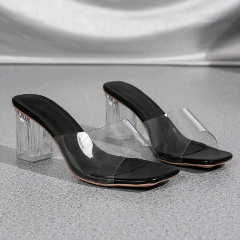 Simple Clear Heeled Sandal