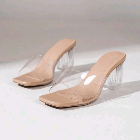 Simple Clear Heeled Sandal