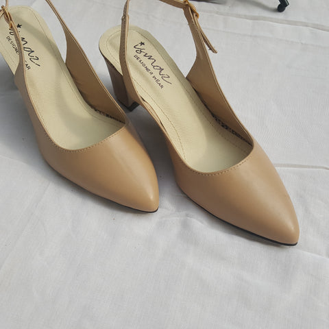 Black & Warm Taupe Court Shoes
